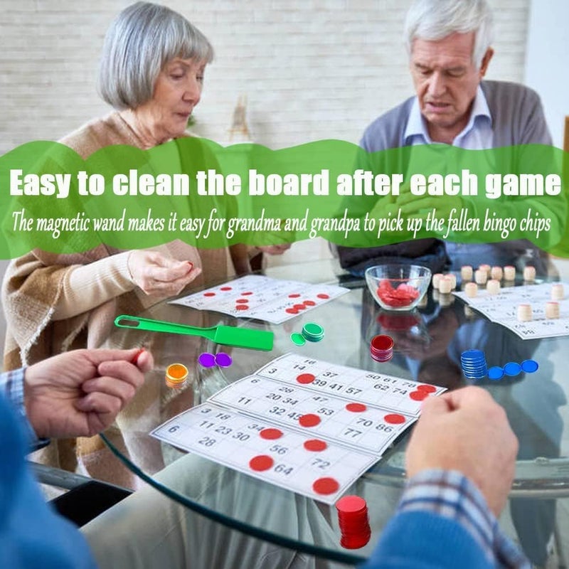 Dacefloy Store Magnetic Bingo Chips 600 Pieces Plastic Transparent Game Tokens with Metal Rings - Mix 6 Colors - Image 2